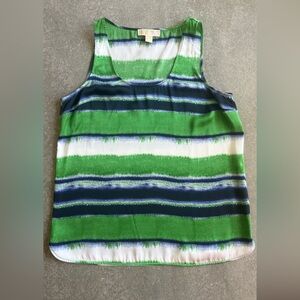 Michael Kors Green and Blue Striped Top